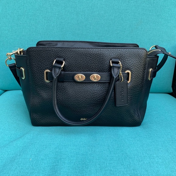 Coach Handbags - Coach Blake Carryall Black Leather Crossbody